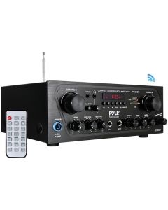 Pyle Home PTA24BT Compact Bluetooth Audio Stereo Receiver with FM Radio