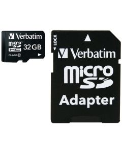 Verbatim 44083 microSDHC Card with Adapter (32GB; Class 10)
